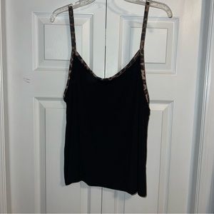 Black with Leopard Lined Cami